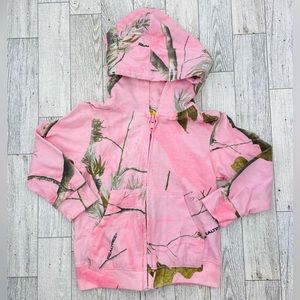 Bass Pro Shops pink camo full zip up hoodie size 9M